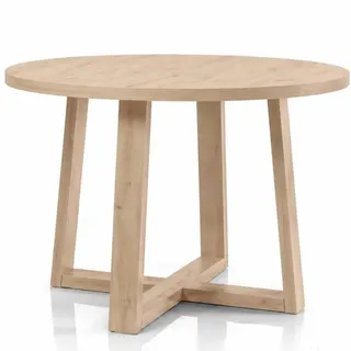 Runder Tisch TERRA Ø 90 cm – nicht ausziehbar – Scandi-Buche – für 4 Personen – Wohn- und Esszimmertisch – Beine aus Massivholz