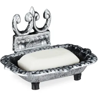 Relaxdays Seifenschale Silber