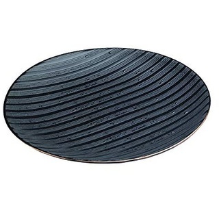 Zafferano Black Stone - Dessertteller aus Porzellan, Durchmesser 215 mm, Farbe Schwarz/Goldrand, spülmaschinengeeignet - Set 2 Stück