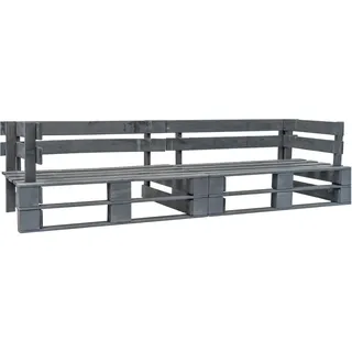 vidaXL Garten-Palettensofa 2-Sitzer grau Holz