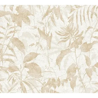 A.S. Création A.S. Creation Vliestapete Blätter Dschungel 10,05 m x 0,53 m Beige-Gold FSC®