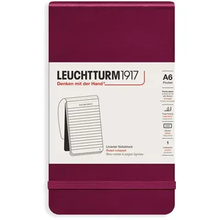 Leuchtturm1917 Notizblock Pocket A6 liniert Port Red