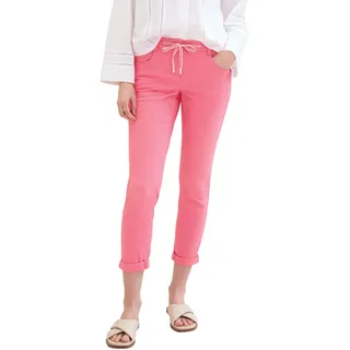 7/8-Hose TOM TAILOR Gr. 38, Länge 28, pink (carmine pink) Damen Hosen Stoffhosen mit Bindeband am Bündchen