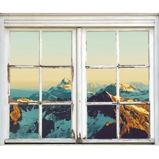 queence Wandsticker Berge, Wandsticker, Wandbild, selbstklebend, Berg, Berge beige