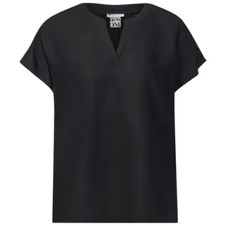 STREET ONE Kurzarmbluse - Bluse - feminines Shirt - Basic Blusenshirt schwarz 38Schneider Fashion Store