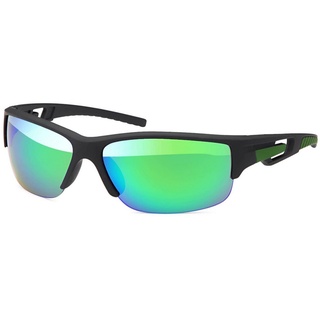 BEZLIT Eyewear Sonnenbrille Sport Sonnenbrille Sportliche Radler Biker Brille (1-St) mit schwarzen Linsen grün