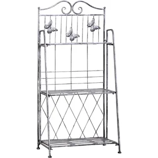Outsunny Pflanzregal 44 x 25 x 96 cm Grau