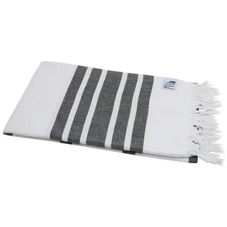 my Hamam Handtuch für Badezimmer u. Wellness 100x175 cm weiß schwarz Hamamtuch