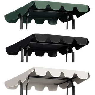 Herrselsam Hollywoodschaukel Dachbezug Wasserdicht Universal Ersatzdach Gartenschaukel 3 Sitzer UV-Schutz Ersatzdach für Hollywoodschaukel Anthrazit 210x145cm