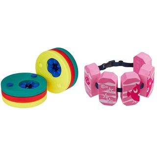 Delphin -Schwimmscheiben, rot-gelb-grün, 4291, bis 60 kg & Beco 96071-4_pink 96071 4 - Schwimmgürtel Sealife, für 2-6 Jahre, 15-30 kg, pink