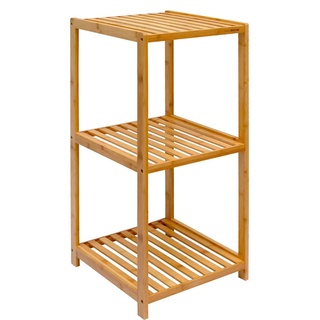 DuneDesign XL Bambus Holz Regal 83 x 38 x 39,5 cm 3 Fächer Stand-Regal Badezimmer Ablage Küchen Aufbewahrung Badregal