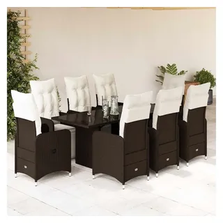 vidaXL Garten-Bistro-Set 9-tlg. Braun