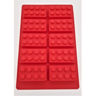 Unbekannt edeckk Pralinenform Lego Silikon Spielfigur Stein rot blau Backen Kuchen Kinder (blau)