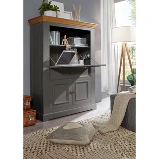 Sekretär 108x152cm Kiefer massiv grau Massivholz NEU OVP!!!
