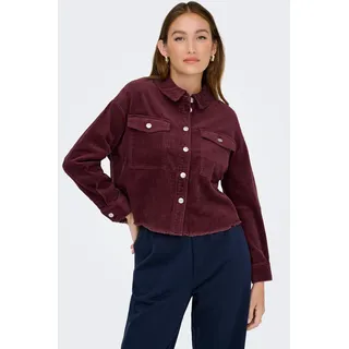 Cordjacke ONLY "ONLMARINA-ENY L/S CORD JACKET PNT NOOS", Damen, Gr. XS, rot (tawny port), Cord, Obermaterial: 100% Baumwolle, unifarben, normal, Jacken, Baumwolle