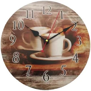 YOAI Wanduhr Küchenuhr Antik Nostalgie Rustikale Landhaus Quarz ohne Tickgeräusche Küchenuhr 30CM / 12 Zoll (Cappuccino (Kaffee))