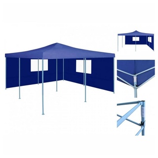 vidaXL Pavillon Pop-Up Profi Partyzelt Gartenzelt 2 Seitenwänden 5x5 m Blau Faltpavill blau