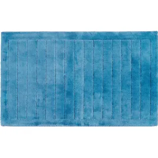 Egeria Line Badematte 60x100 cm, Blau mit Streifen, Weiches Badmatte, Badteppich rutschfest Waschbar, saugfähiges, langlebiges Badezimmerteppich für Komfort und Stil