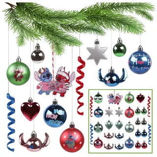 Disney Weihnachtsbaumkugel DISNEY Stitch Christbaumkugelset, Kunststoff 30 Stück