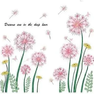 Blumen-wandtattoos, Blumen-wandtattoo Fürs Wohnzimmer, Blumen-wandtattoo Für Mädchenzimmer, Löwenzahn-wandtattoo