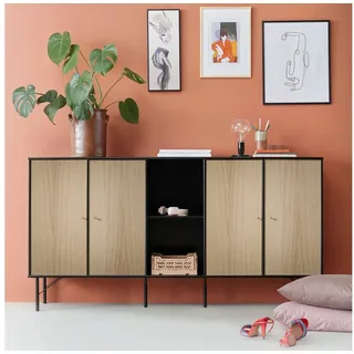 Hammel Furniture Sideboard Mistral Kubus, mit vier Türen und Metall Füße, Breite: 169,8 cm schwarz