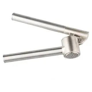 Knoblauchpresse Edelstahl, 16cm, silber, mit herausnehmbarem Einsatz