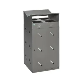 VAR Wertstoff-Sammelstation WS 58, 4-Fach Einwurf, 200 Liter 21341 , Maße: 1185 x 580 x 580 mm (H x B x T), Farbe: eisenglimmer