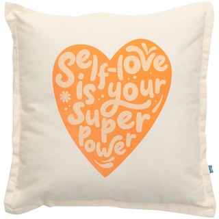 Embroided Cushion orange - Self-Love is Your Superpower