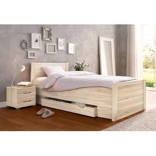 Priess Bett PRIESS "Husum Schlafzimmer Jugendzimmer Rahmenbett", braun (struktureichefarben hell), B:100cm H:85cm L:208cm, Betten, Jugendbett Bettgestell, mit Komforthöhe verschiedene Ausführungen hochwertige Premium Qualität