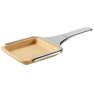 Stöckli PizzaGrill Tonpfännchen-Set bestehend aus Tonpfännchen, Pfännchenhalter und Silikonunterlagen, Maße: 1.5 x 10.5 x 10.5 cm, 0024.222