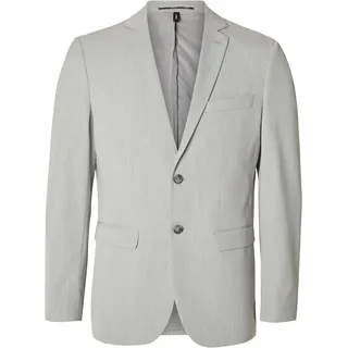 Selected Slim Fit Sakko mit 2-Knopf-Verschluss, Hellgrau, 54