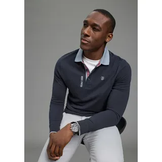 delmao Langarm-Poloshirt blau 3XL