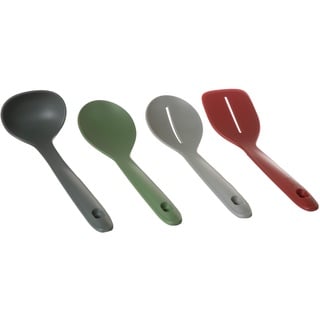 Joseph Joseph Duo 80026 Küchenutensilien-Set, 4-teilig, Kunststoff, rot/grau