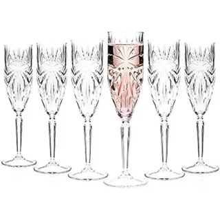 RCR Sektglas RCR Oasis Champangerglas 6er Set, Kristallglas weiß