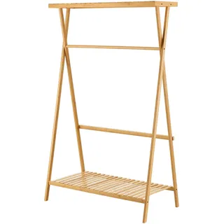[en.casa] Horten Garderobenständer 140x90x45 cm beige