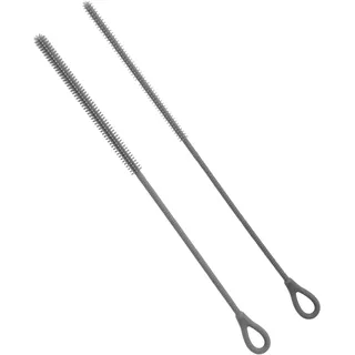 2stk Silikon Strohhalmbürsten, 6 mm und 9 mm Extra Lange Strohhalmreiniger Wiederverwendbare Hängende Reinigungsbürste Biegsame Pfeifenbürste für Glas Metall Smoothies Strohhalme (Grau)