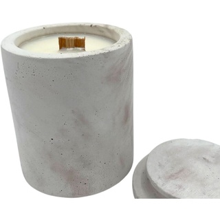 Handgefertigte Betonkerze aus dem Ahrtal | 220ml Bio-Sojawachs-Duftkerze in rustikalem Design in Marmor Optik Lavendel