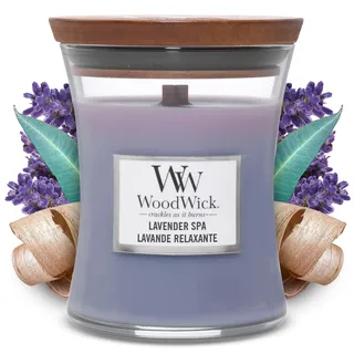 Woodwick Lavender Spa Duftkerze 275 g lila