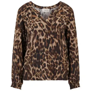 Cartoon Bluse Kurzarmbluse Braun 38