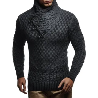 Leif Nelson Herren Strickpullover mit Schalkragen/Hochwertiger Winterpullover im Regular Fit Schnitt, ideal für Casual und Business-Looks, in vielfältigen Größen und Farben verfügbar - 5XL