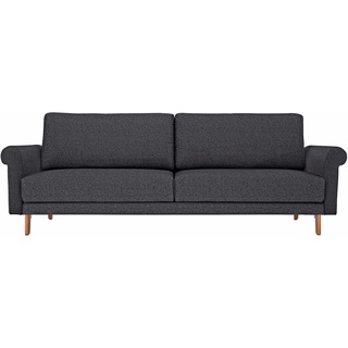 2-Sitzer HÜLSTA SOFA "hs.450" Sofas Gr. B/H/T: 168 cm x 85 cm x 95 cm, Chenille COCO, grau (anthrazitgrau, schwarzgrau 044, 57) 2-Sitzer-Sofa Einzelsofa Polstermöbel 2-Sitzer Sofas modern Landhaus, Füße in Nussbaum, Breite 168 cm