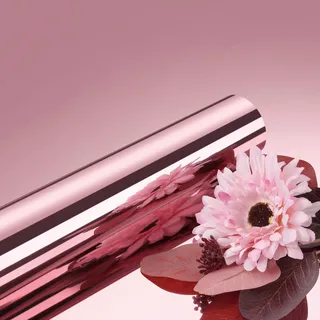 ReWallpaper Spiegelfolie Selbstklebend Tapete Spiegel Rosa Gold für Wand 40CMx3M Rosa Möbelfolie Selbstklebend für Gefrierschrank Arbeitsplatte Küche Flexible Rolle Spiegel Aufkleber Deko