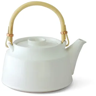Japanische Teekanne, weiß T.Kato. Modern, Design Tee-Geschirr, Keramik, glasiertes Steingut, von Hand gefertigt bei ceramic japan