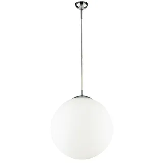 Luce Ambiente Design LED Pendelleuchte mit Glas-Kugel Lampenschirm, Ø 45cm, Dimmfunktion, LED wechselbar, Warmweiß, Hängelampe einflammig, Retro Kugel-Lampe hängend über Esstisch weiß Ø 45 cm | Ø 45 cm