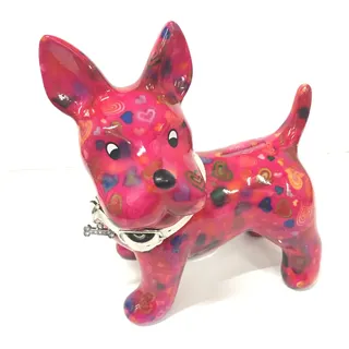 POMME-PIDOU Boomer The Dog Spardose Deep Pink mit Blumen