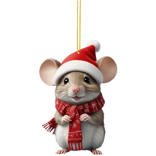 Weihnachtsmäuse Deko Acryl Weihnachtsschmuck Mäuse Weihnachtsdeko Christmas Decorations Mäuse Weihnachten Baumschmuck Weihnachtsdekoration für Zuhause, Auto Lustige Weihnachtsbaum Dekoration