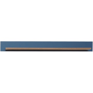 Mid.you Wandboard, Blau, Braun, Eiche, Holzwerkstoff, 147x16x22 cm, Made in EU, Wohnzimmer, Regale, Wandboards