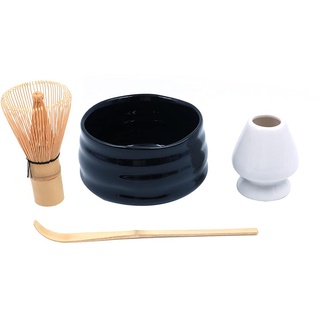 ANCLLO 4-teiliges japanisches Matcha-Teeset, Schneebesen, Schale, Halter, Bambuslöffel für traditionelle japanische Teezeremonie #1