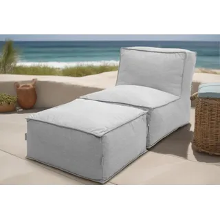 Hocker DOMO COLLECTION "Fiu für Terrasse, Balkon, Garten, Camping - wetterfest", silber, B:75cm H:45cm T:70cm, 100% Olefin, Hocker, Hocker, Aufblasbarer Outdoor Sitzhocker 75 x 70 cm, klein verstaubar