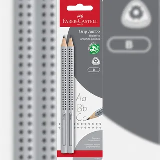 Faber-Castell Bleistift Jumbo Grip 2 St. Silber/Grau